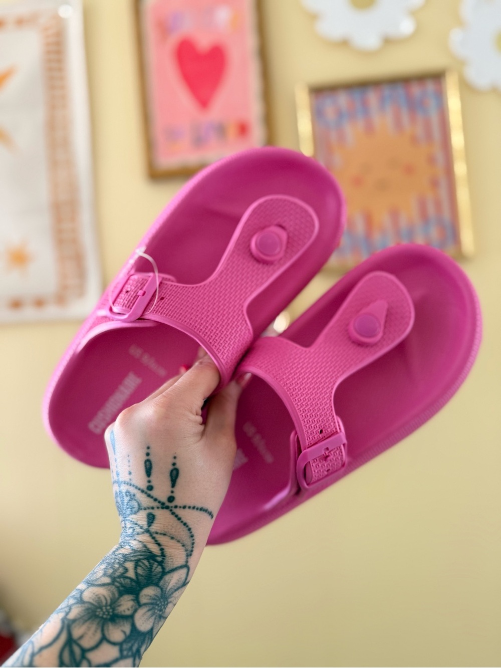 aerie Pink Slip-On Sandals